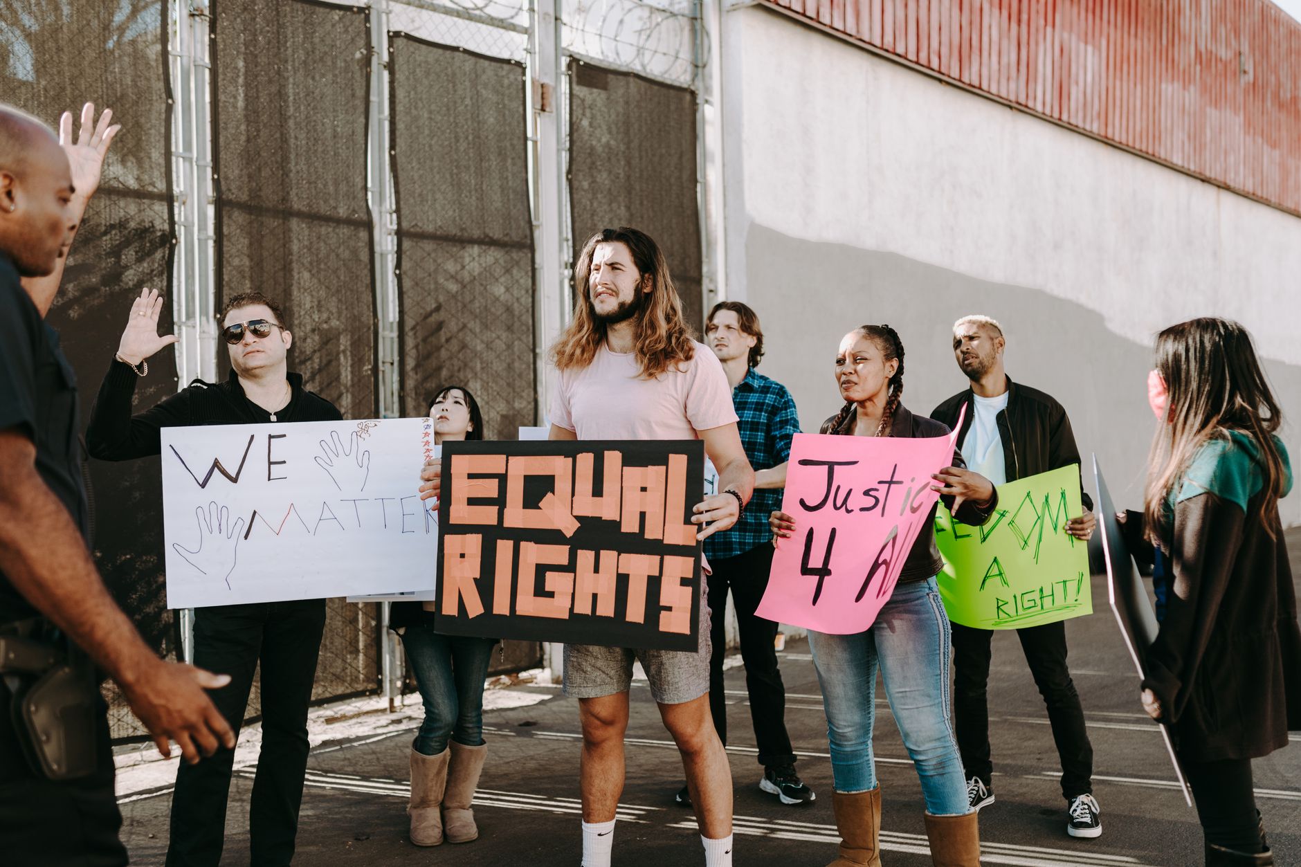 a people protesting together